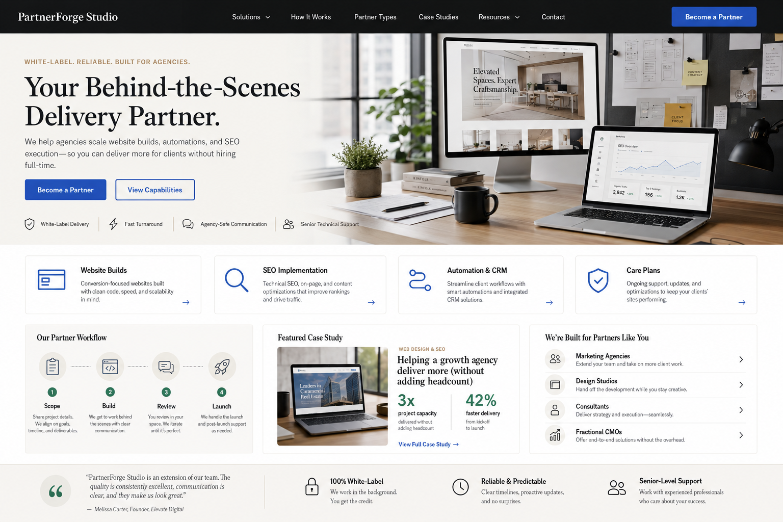PartnerForge Studio website example